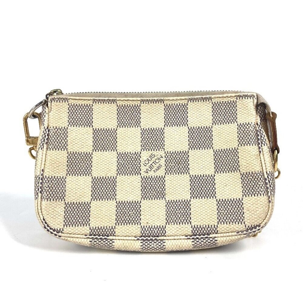 LOUIS VUITTON N58010 Damier Azur Mini PochetteAccessoires Pouch Hand Bag